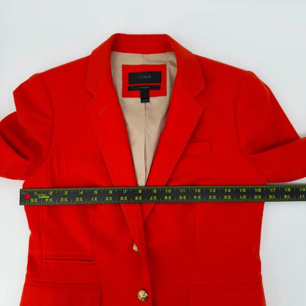 J‎ Crew Schoolboy Blazer Orange Women’s Size 0 Wool Jacket Career - Picture 9 of 12